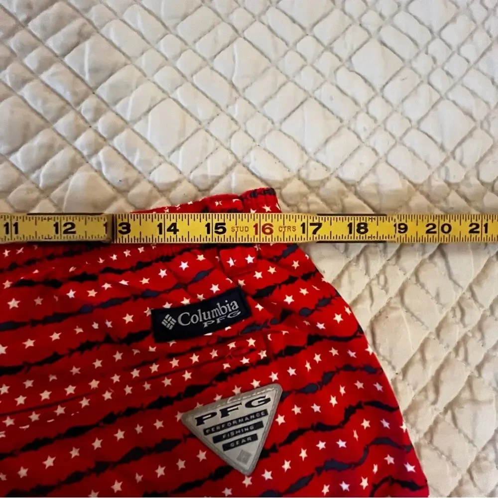 Columbia PFG Mens Red, White and Blue lined swim trunks XL
